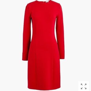 J.Crew Long Sleeve Stretch Red Ponte Dress